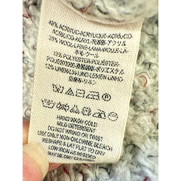 Free People Dylan Tweedy Pullover Sweater Oatmeal Small Cozy Trendy Fall Winter - Picture 8 of 13